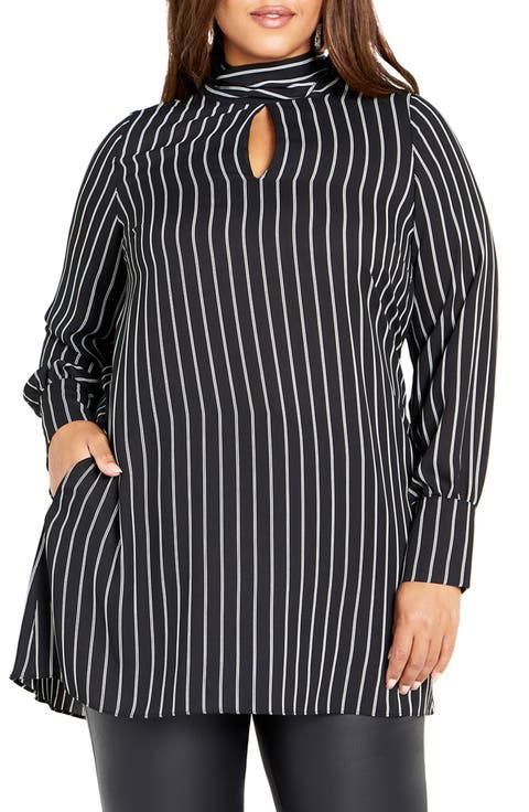 Illusion Stripe Tunic Top (Plus)