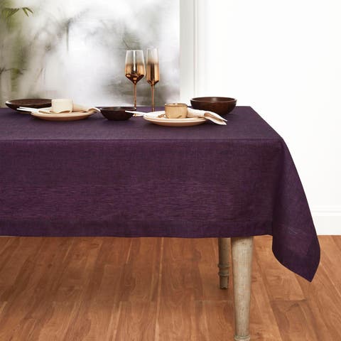 Linen Table Throw - Athena, 52" x 52" Inch