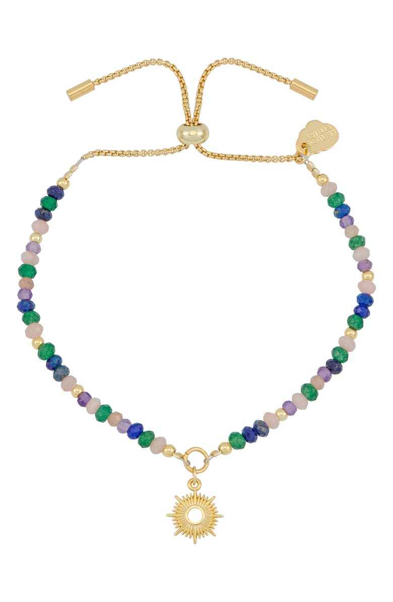 Estella Bartlett Amelia Shine Bright Mixed Stone Slide Bracelet, Main, color, Gold