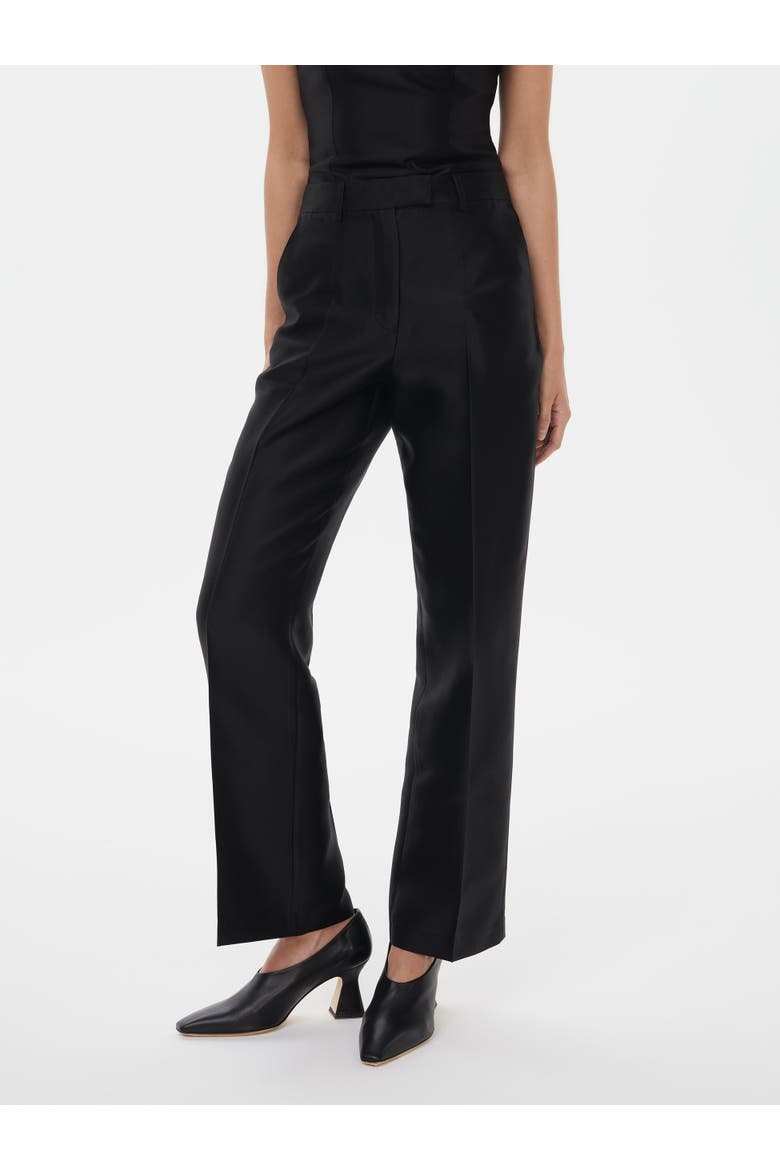 Tailored Silk Wool Pants, Main, color, Black