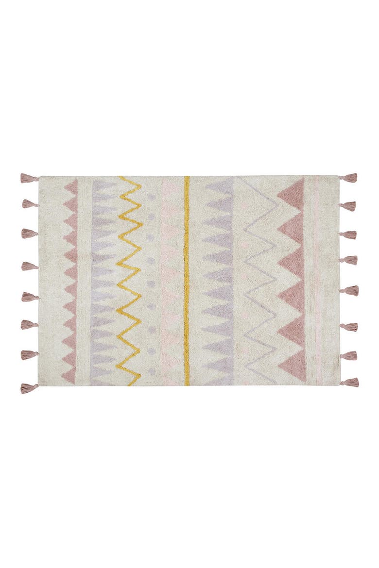 Zigzag Stripe Washable Rug, Main, color, VINTAGE NUDE