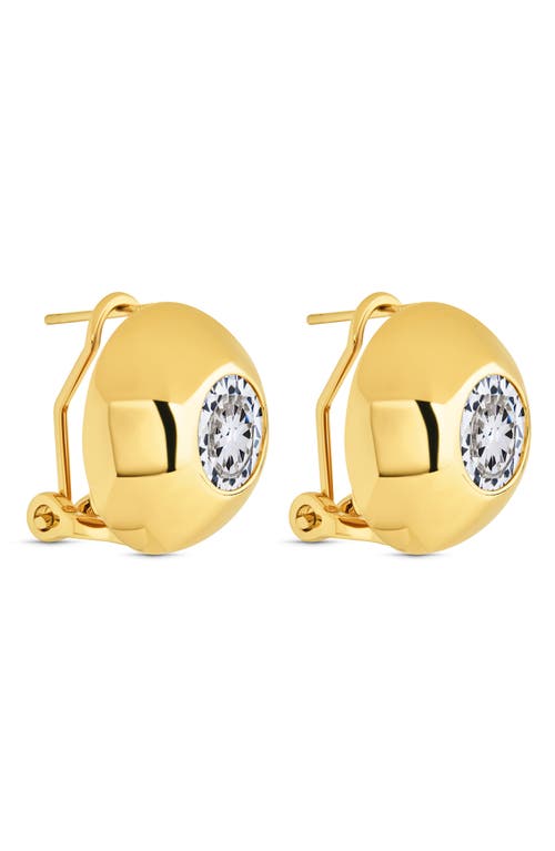 Sterling Forever Zora Cubic Zirconia Dome Stud Earrings In Gold