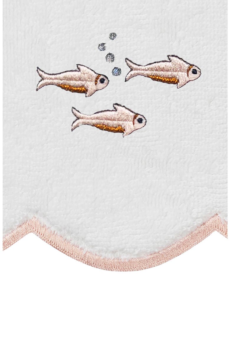 6-Piece Fish School Turkish Cotton Towel Set, Alternate, color, WHITE/ PINK