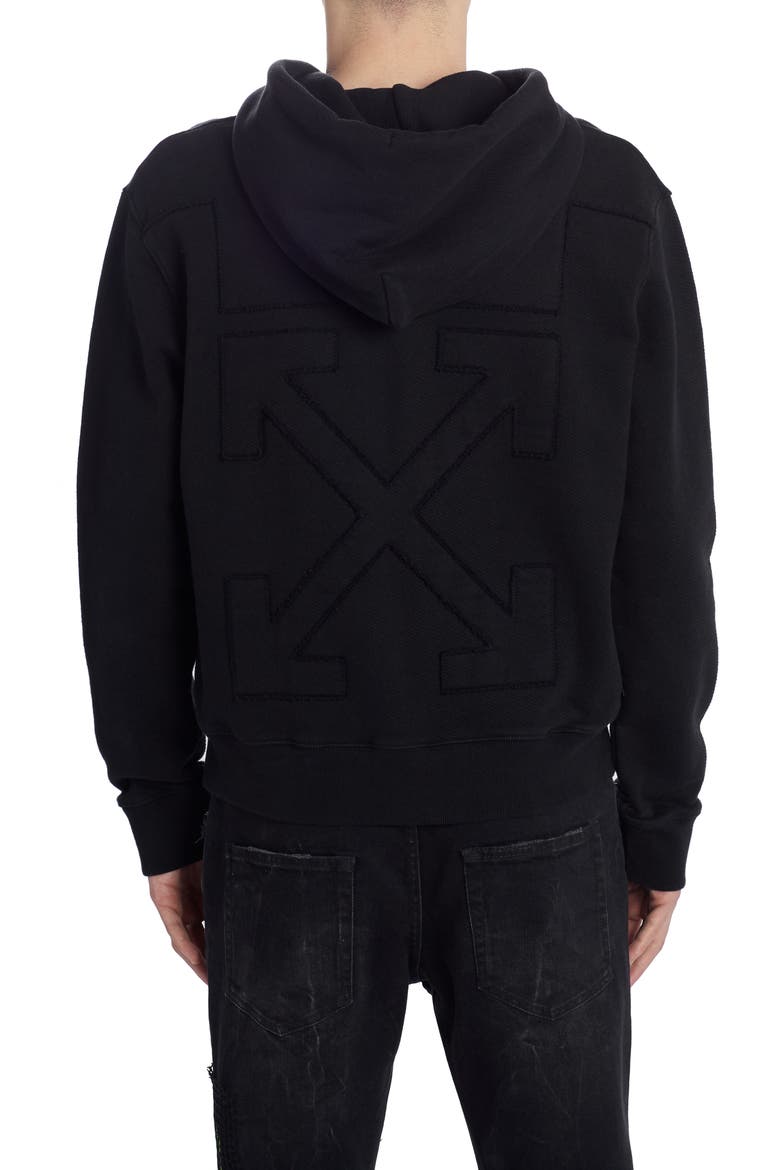 Arrow Logo Slim Hoodie, Alternate, color, BLACK SILVER