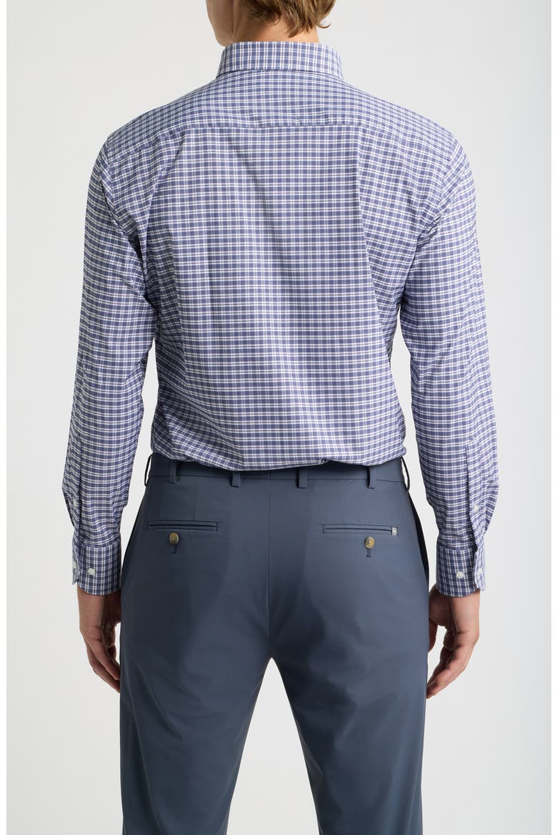 Clark Performance Twill Plaid Sport Shirt, Alternate, color, NAVY