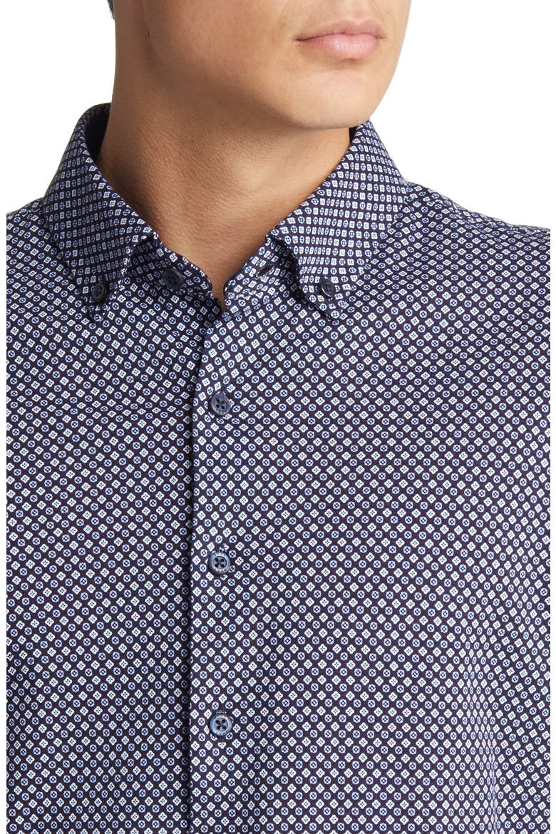 Daniel J Hi Flex Cotton Button-Down Shirt, Alternate, color, FJORD