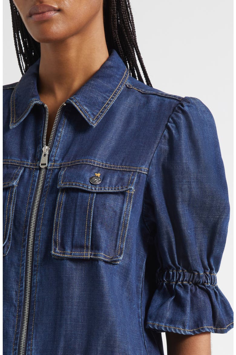 Holly Elbow Sleeve Denim Jacket, Alternate, color, MER