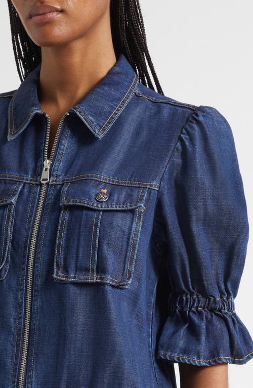 Cinq À Sept Holly Elbow Sleeve Denim Jacket In Blue