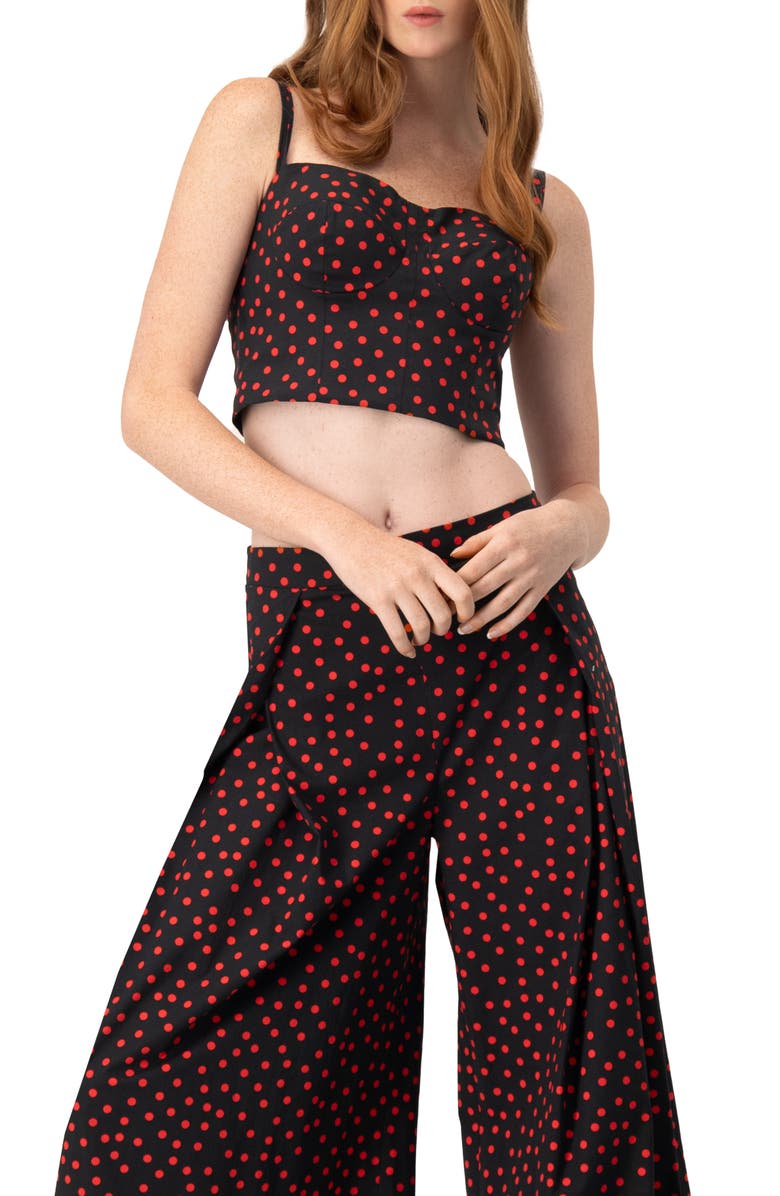 IVONNE Polka Dot Bustier, Alternate, color, Black