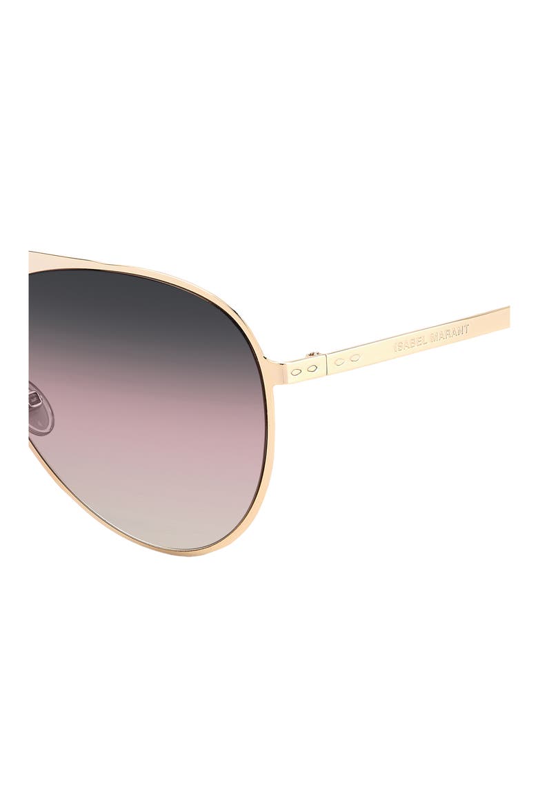 62mm Gradient Aviator Sunglasses, Alternate, color, ROSE GOLD RED