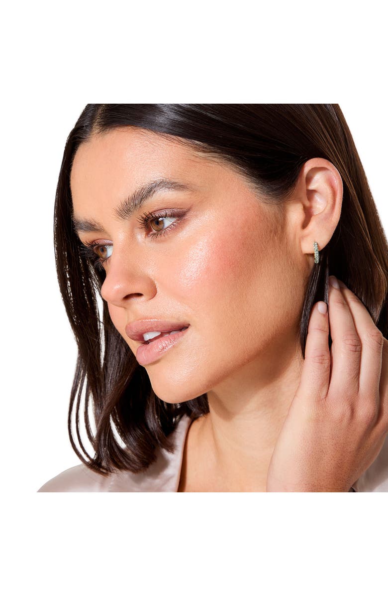 Kurt Geiger London Crystal Pavé Huggie Hoop Earrings, Alternate, color, Green