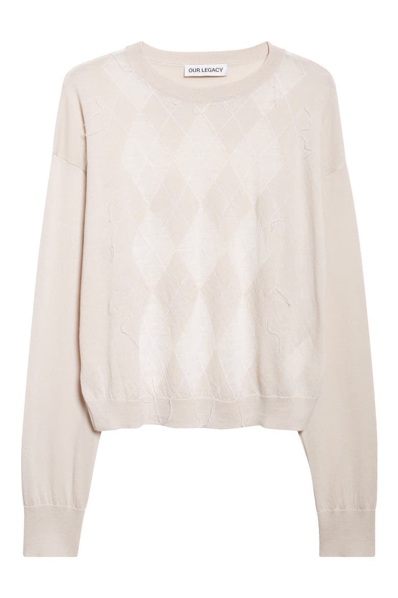 Sonar Distressed Argyle Plaid Wool Sweater, Alternate, color, BLOSSOM ARGYLE FINE WOOL