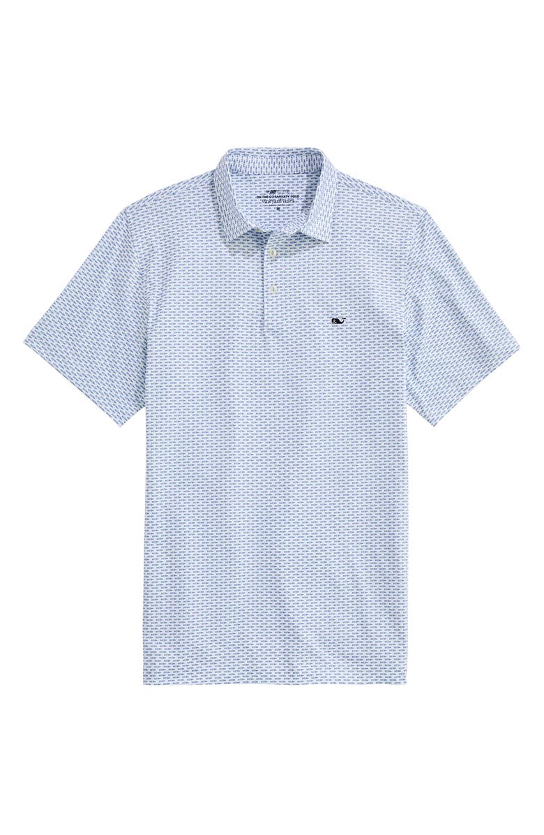 vineyard vines Sankaty Performance Polo, Main, color, Micro Fish White/ Blue