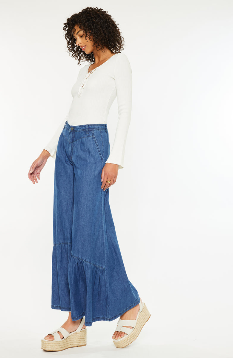 KanCan Daria Ultra High Rise Wide Jeans, Alternate, color, Dark Wash