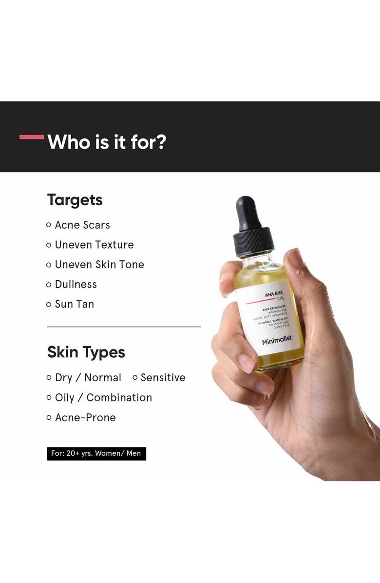 Minimalist AHA BHA 10% Face Exfoliator, Alternate, color, 