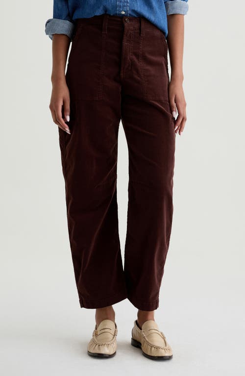 Ag Stella Low Slung Corduroy Palazzo Pants In Burgundy