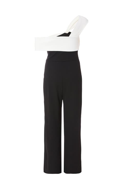 Quiz Scuba Crepe Contrast Bardot Jumpsuit In Black