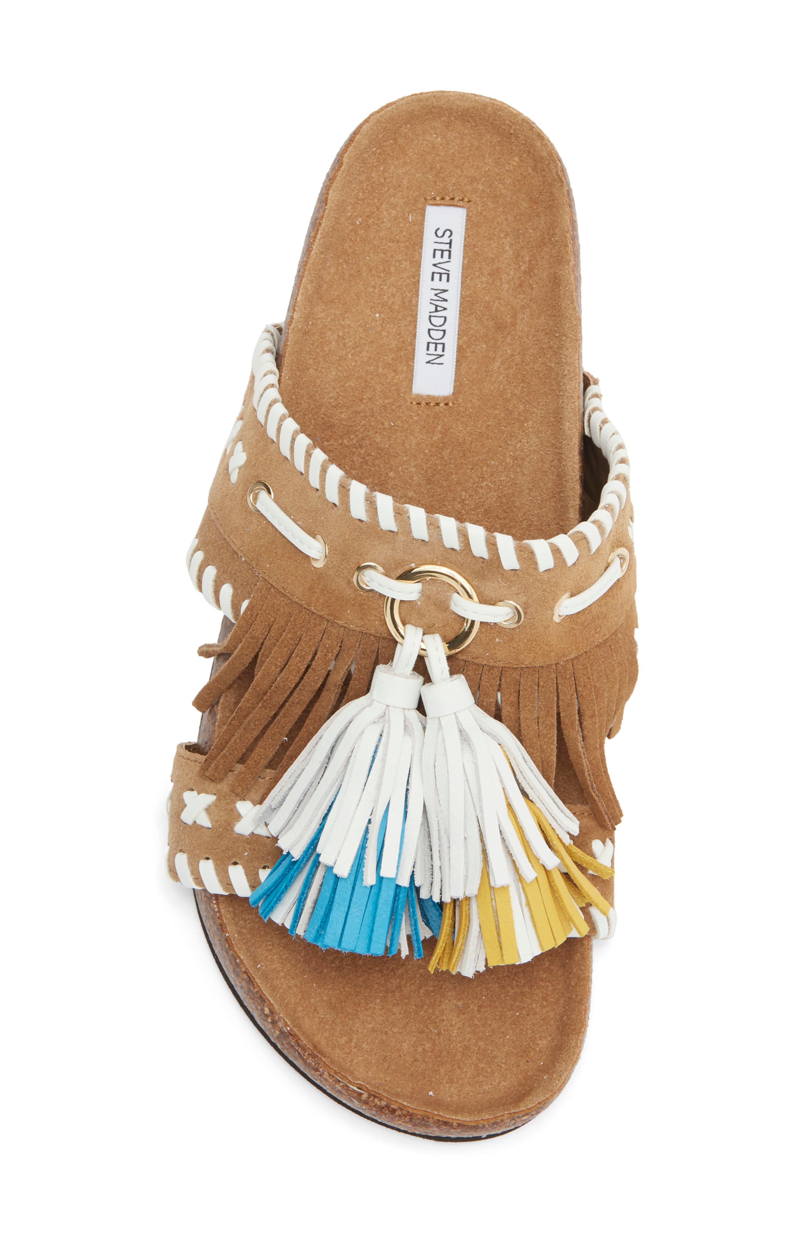 Steve Madden Lester Fringe Woven Sandal, Alternate, color, 
