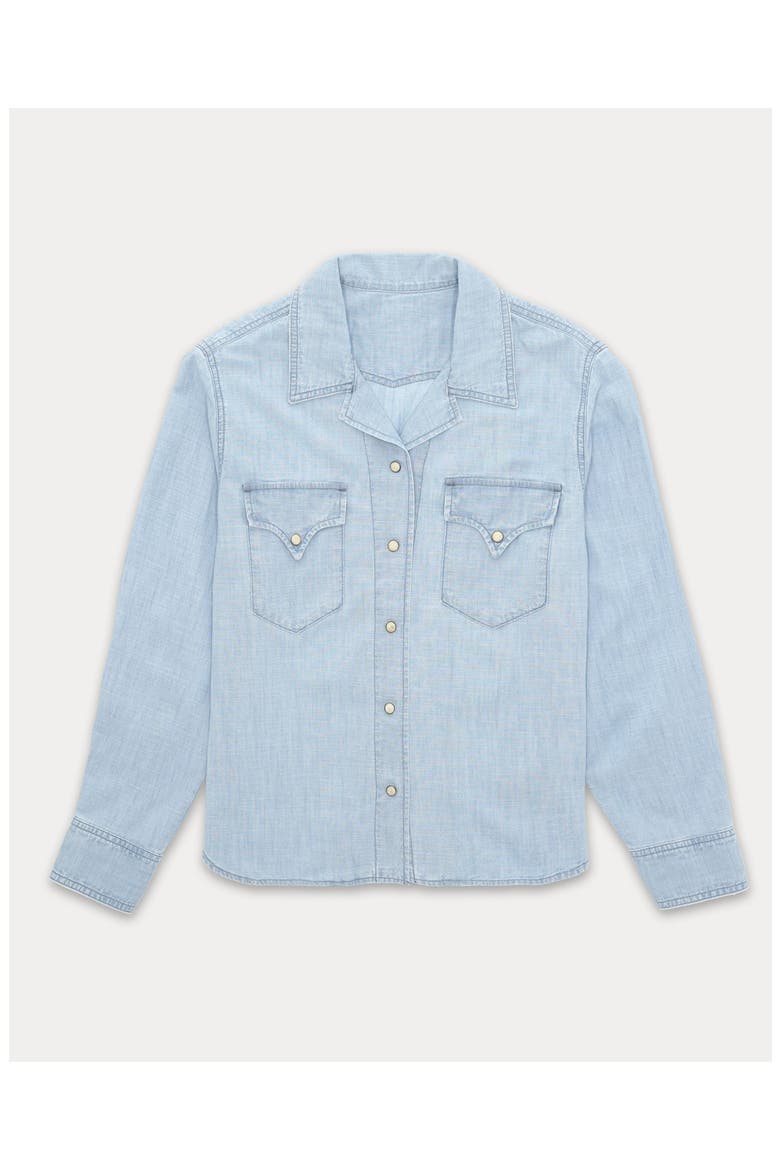 Berthe Chambray Shirt, Main, color, Bleach Wash