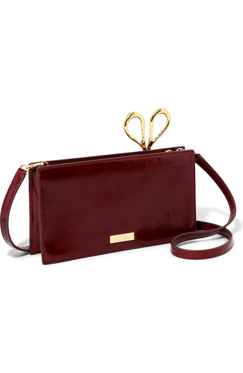 Alexis Bittar The Petite Scissor Leather Clutch, Alternate, color, Merlot