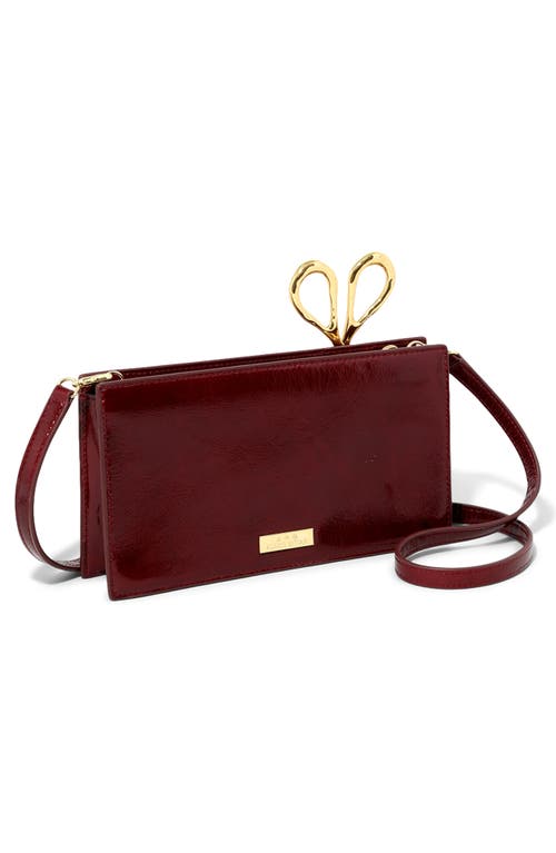 Alexis Bittar The Petite Scissor Leather Clutch In Burgundy