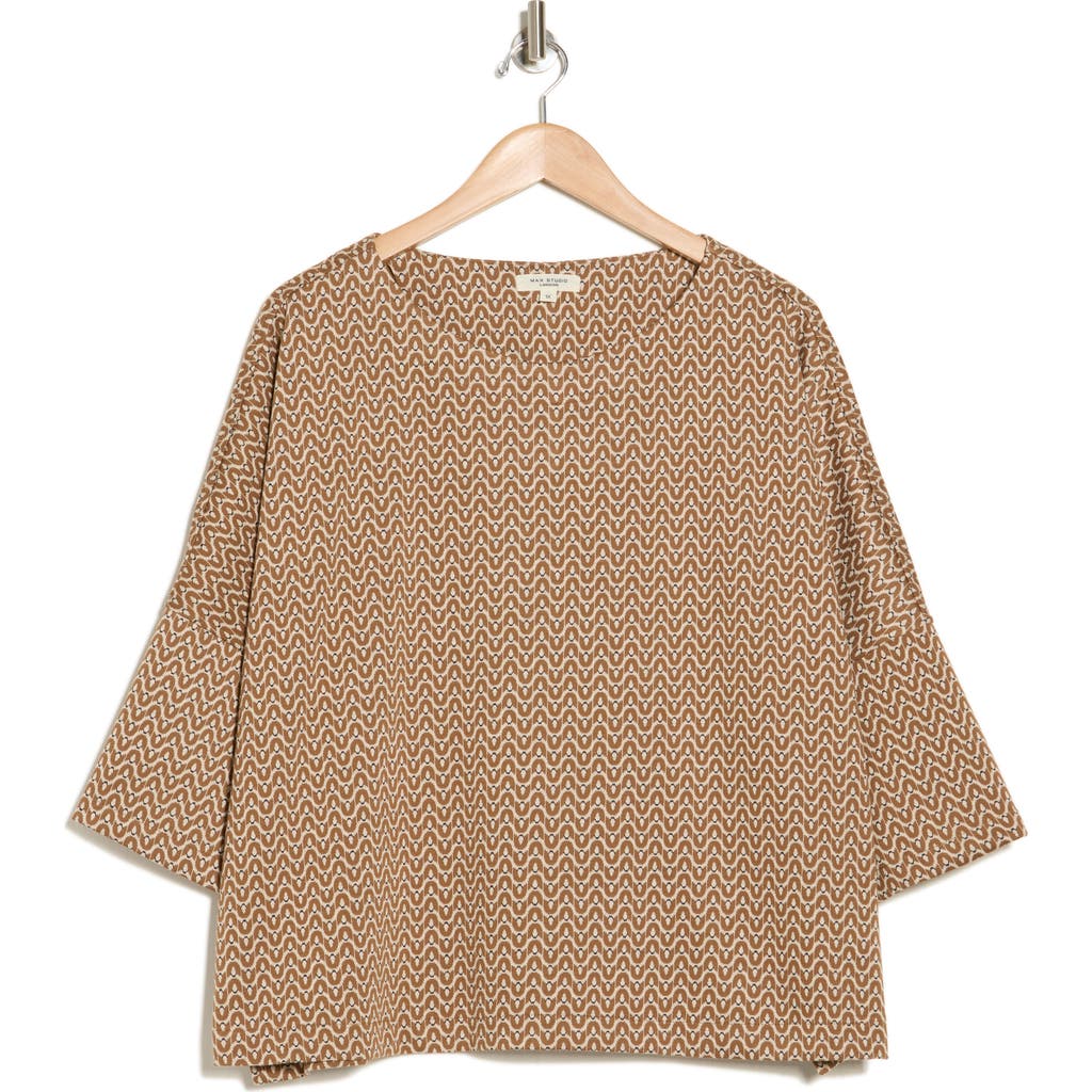 Max Studio Double Knit Top In Vicona/cream Dly Chns