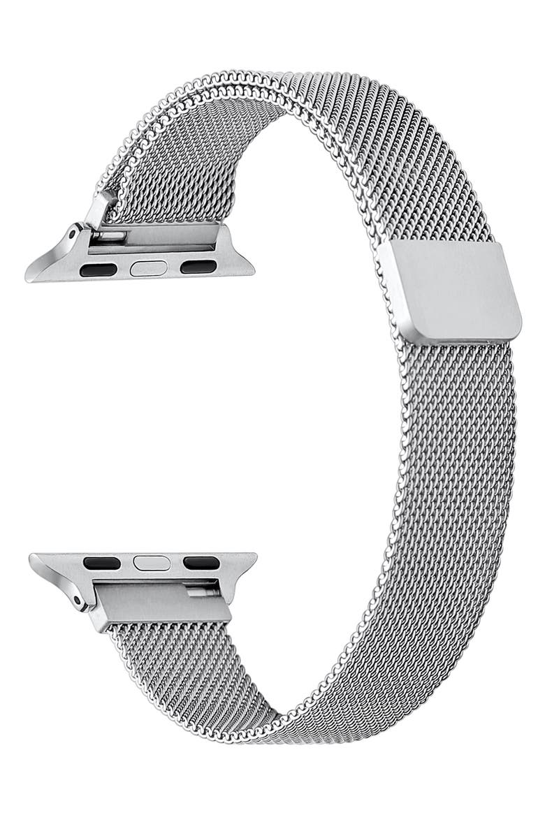 Skinny Mesh Apple Watch® Watchband, Alternate, color, SILVER
