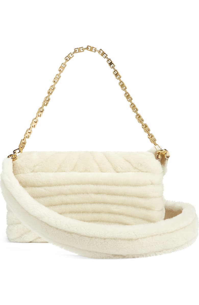 Givenchy Small 4G Quilted Genuine Shearling Crossbody Bag, Alternate, color,