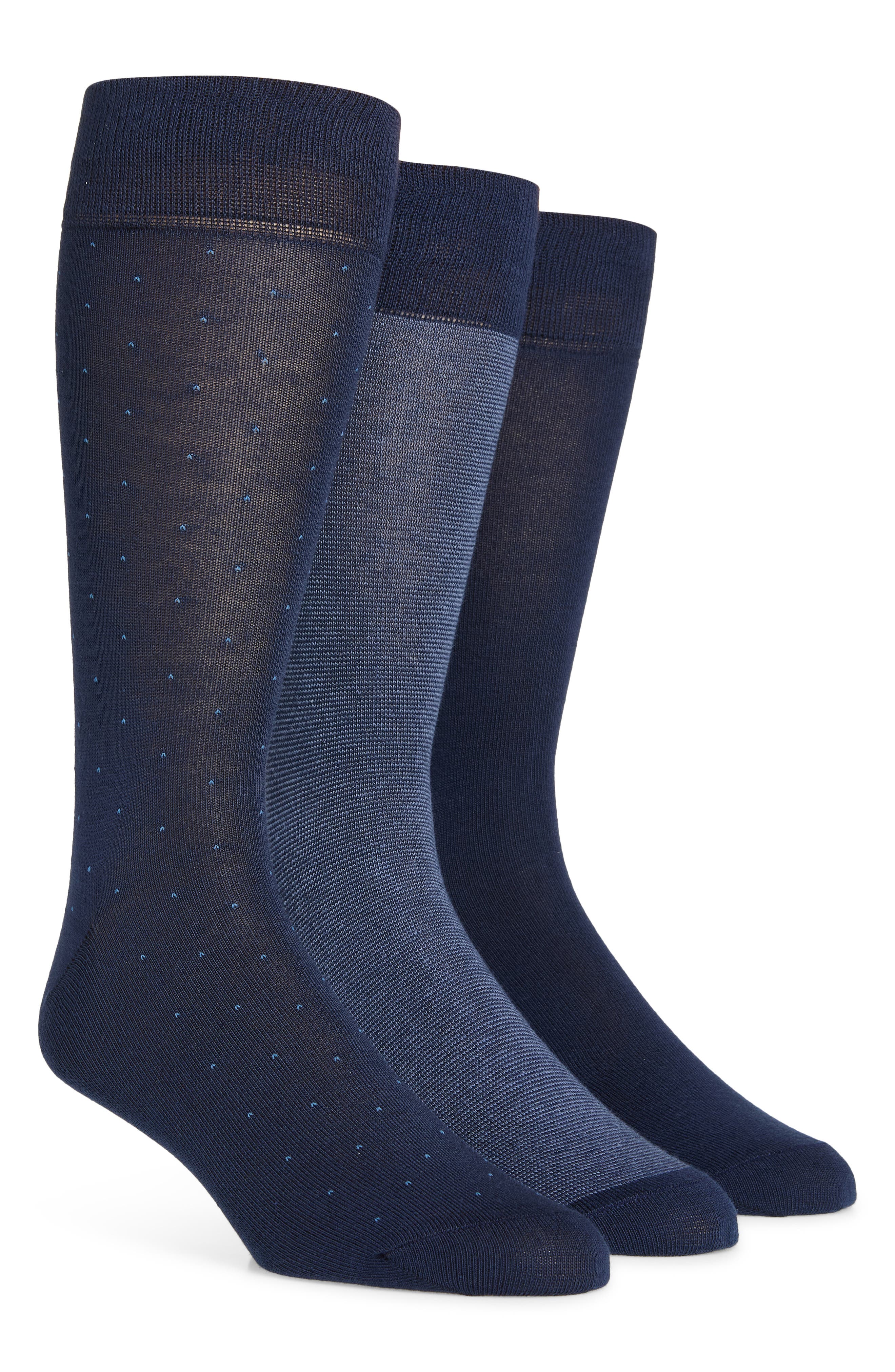 Lorenzo Uomo Assorted 3-Pack Cotton Blend Dress Socks