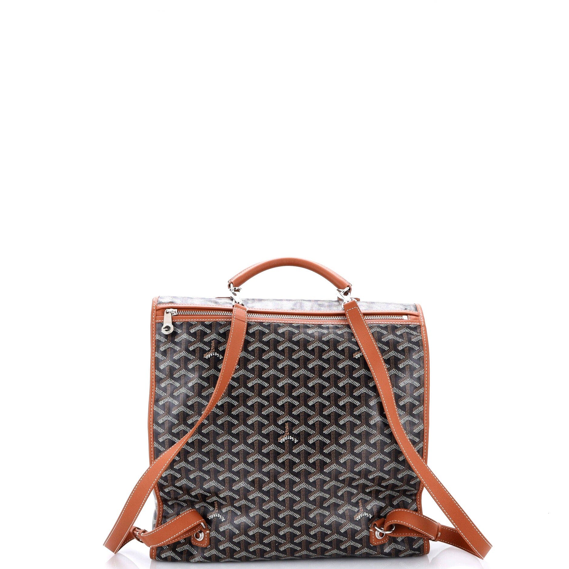 Saint Leger Briefcase Backpack Coated Canvas, Alternate, color, Brown