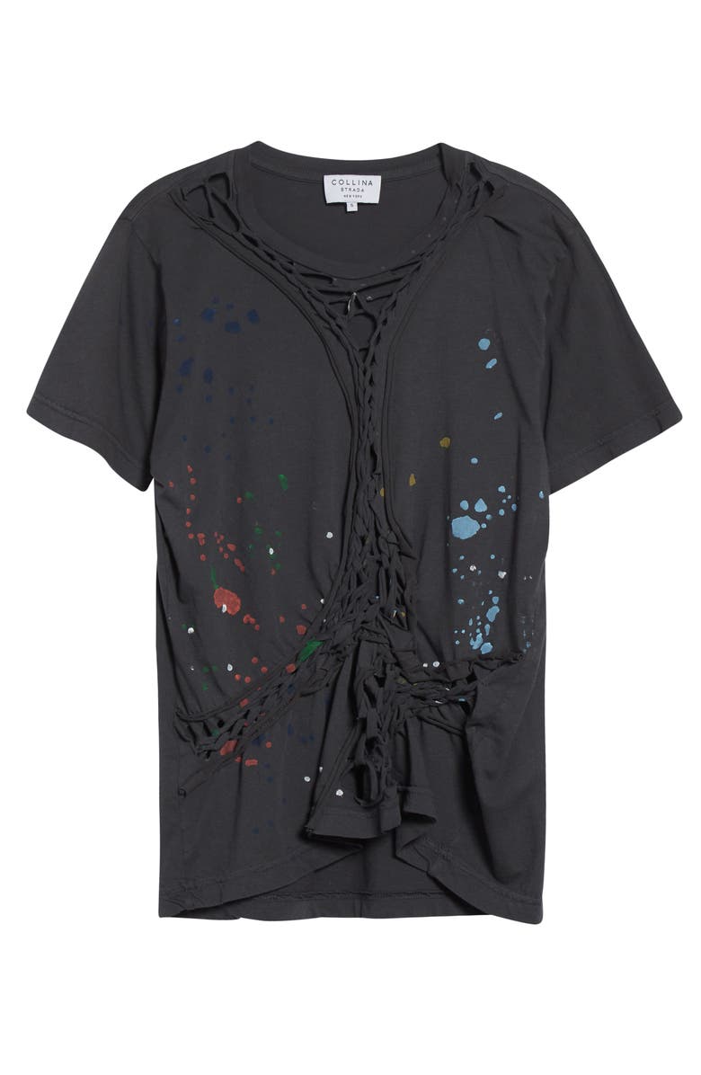 Collina Strada Tosh Paint Splatter T-Shirt, Alternate, color, Splatter Washed Black