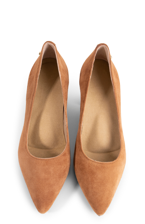 Stinaa.j Alice Orthopedic Suede Pumps In Brown Suede