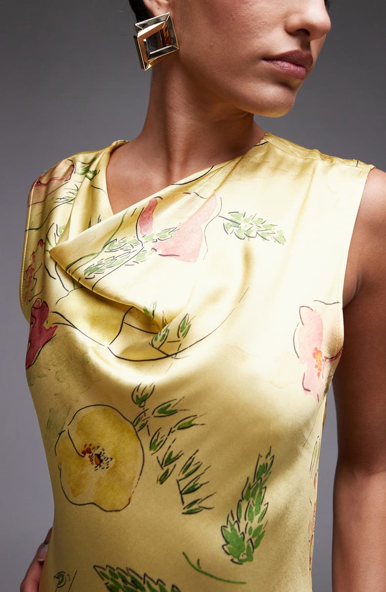 Topshop Drape Neck Sleeveless Maxi Dress, Alternate, color, 