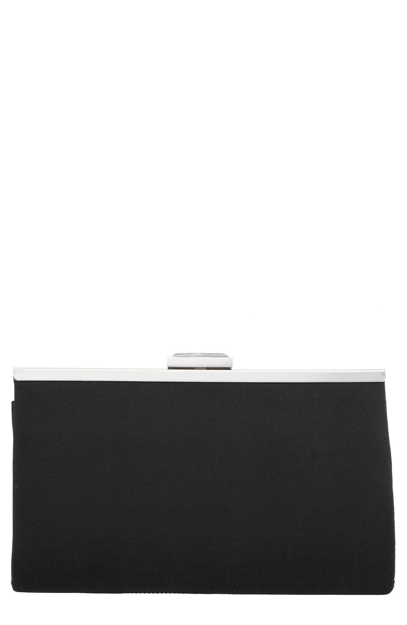 Nina Ophelia Frame Clutch, Alternate, color, Black