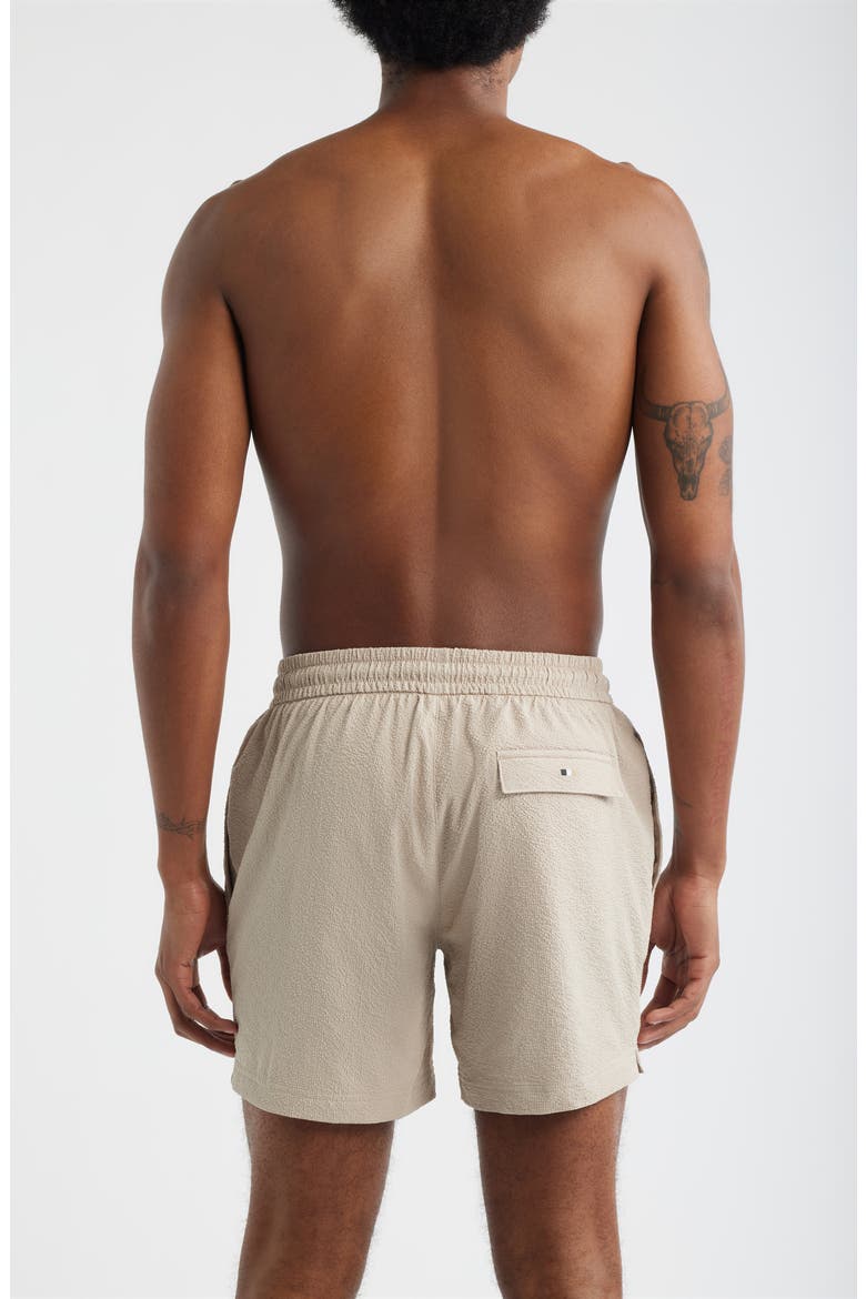 Relax Seersucker Swim Trunks, Alternate, color, LIGHT BEIGE