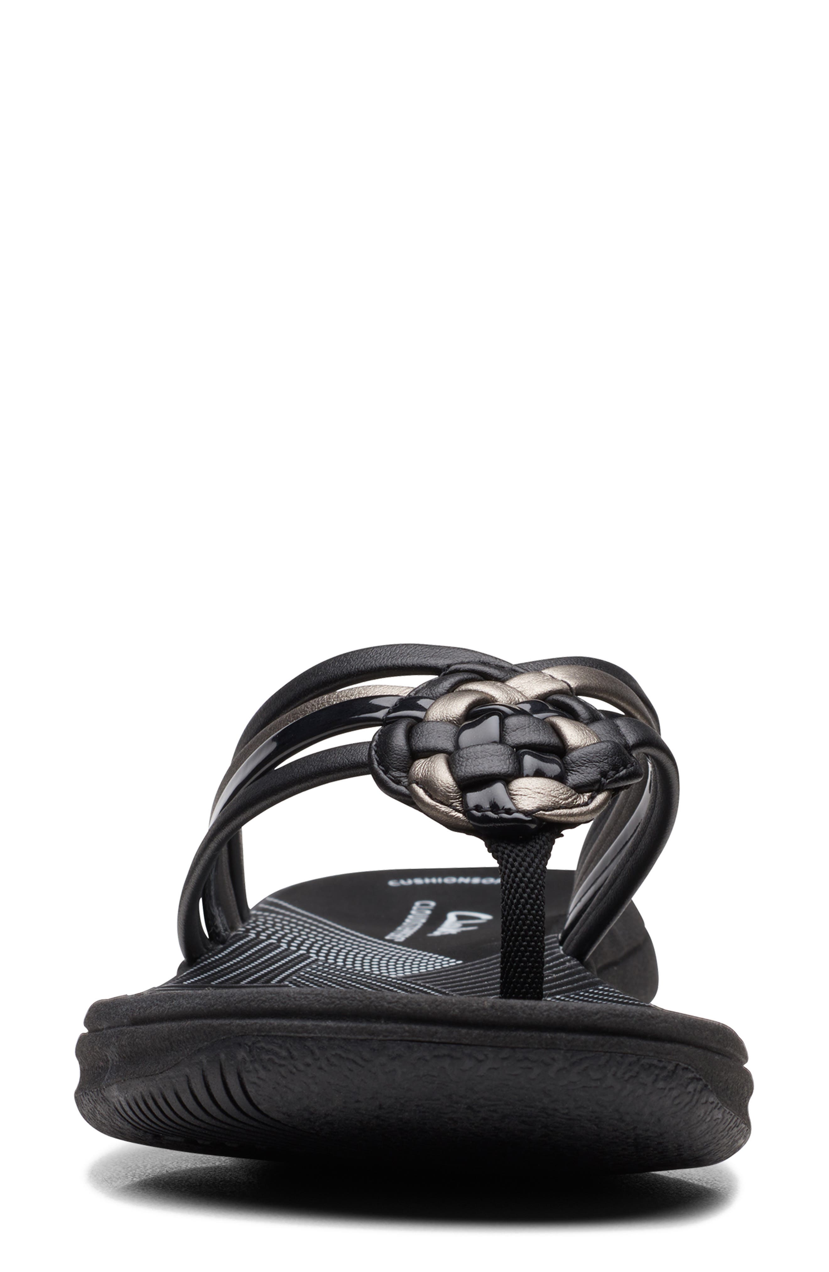 Clarks<sup>®</sup> Breeze Coral Thong Sandal, Alternate, color, Black Combi