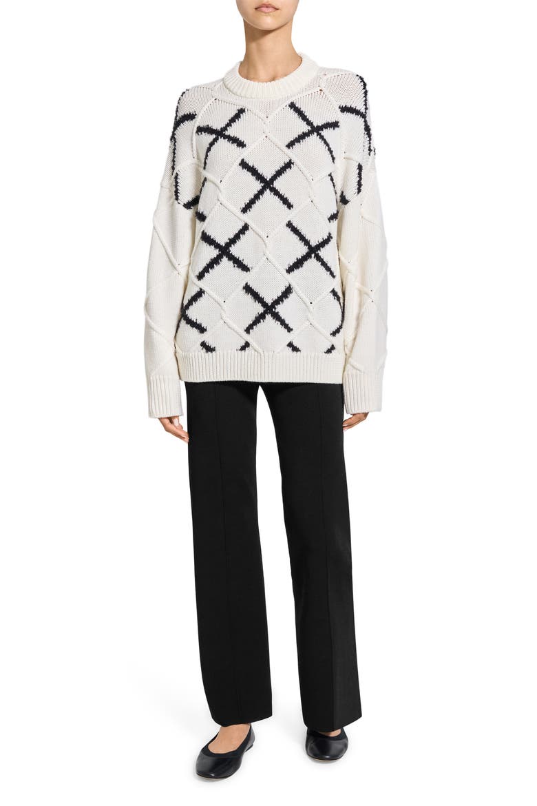 Merino Wool Argyle Sweater, Alternate, color, WHITE MULTI