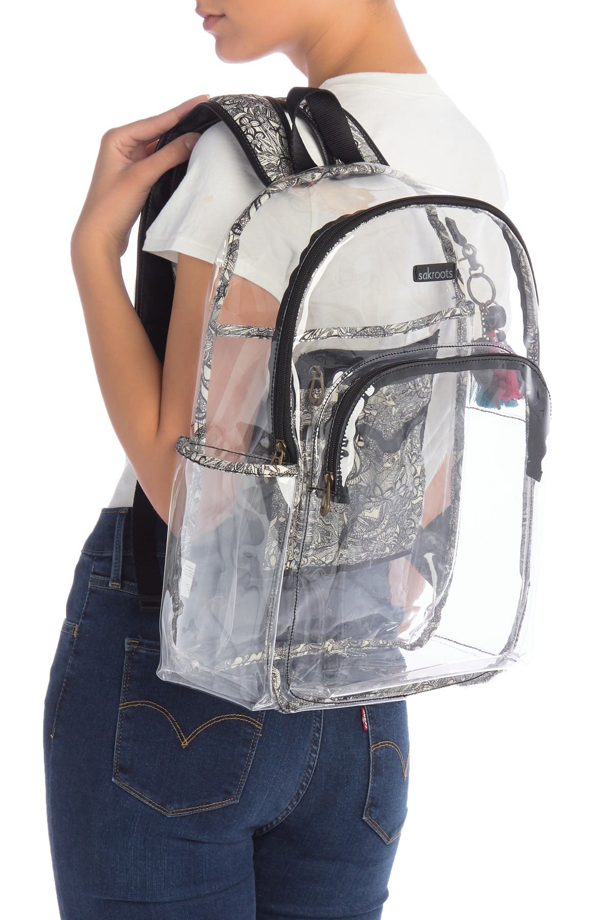 Sakroots Artist Circle Large Transparent Backpack, Alternate, color, 