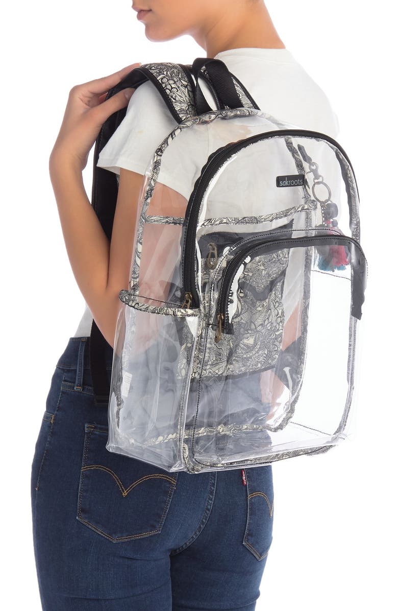 Sakroots Artist Circle Large Transparent Backpack, Alternate, color,