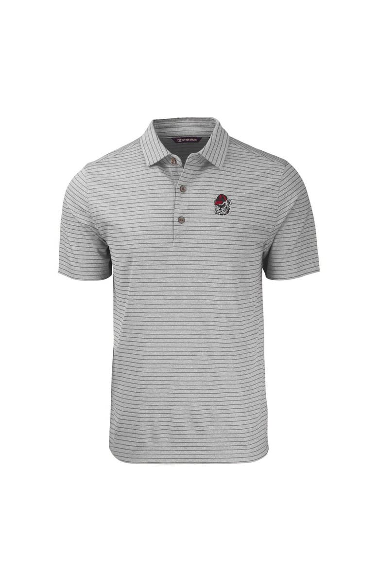 Cutter & Buck Men's Cutter & Buck  Heather Gray Georgia Bulldogs Big & Tall Forge Eco Heather Stripe Stretch Recycled Polo, Alternate, color, 