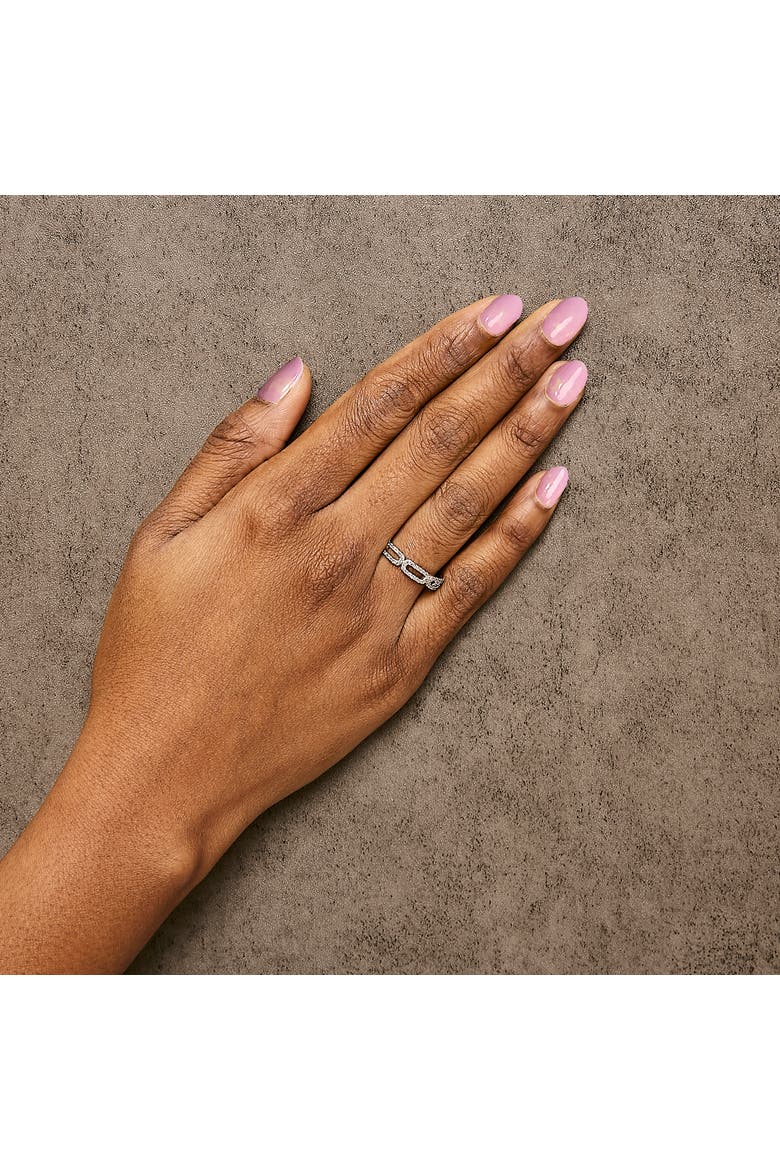 14K White Gold 1/4 ctw Diamond Paper Clip Ring, Alternate, color, White Gold