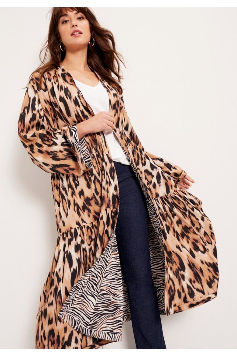 Reversible Printed Duster, Alternate, color, NATURAL FLOWY ANIMAL