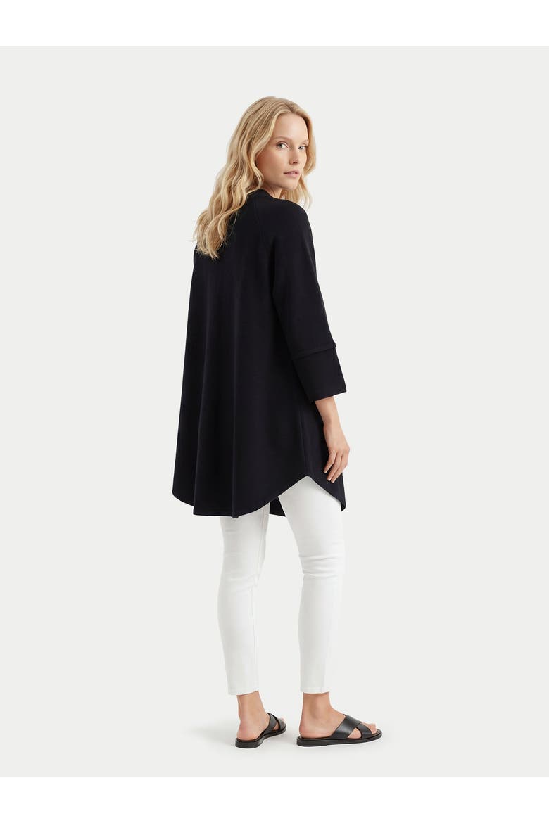 Cashmere Button-Front Poncho, Alternate, color, black