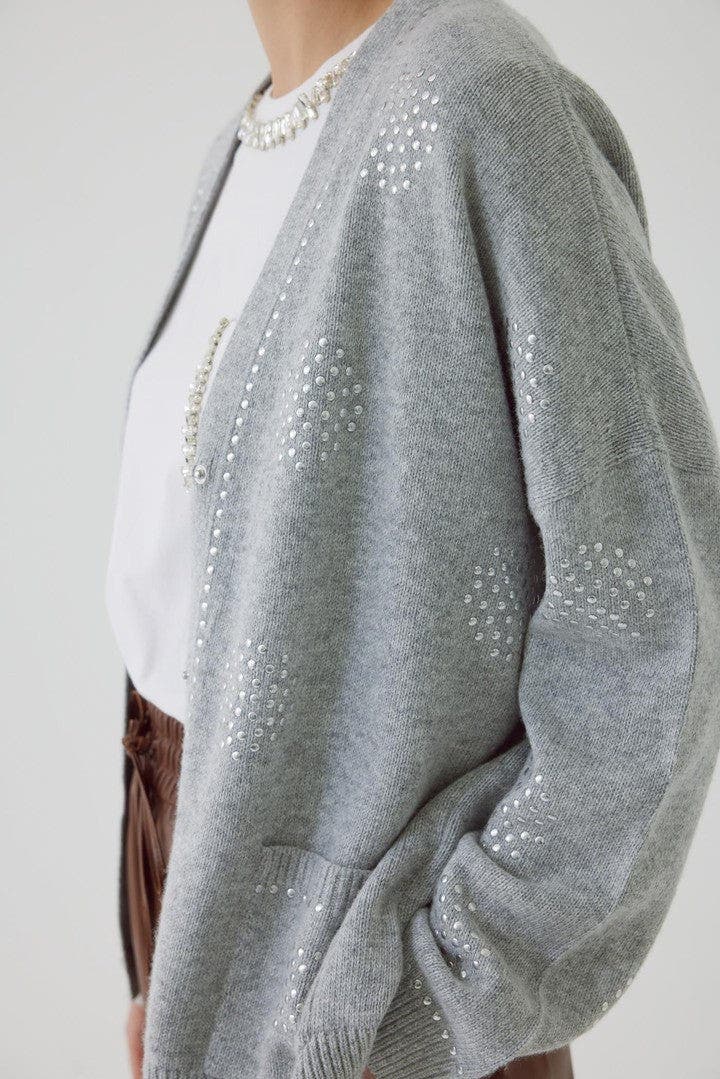 Asher Sequin Printed Cashmere Blend Cardigan - image 2