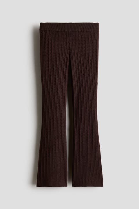 Flared Cable-knit Leggings