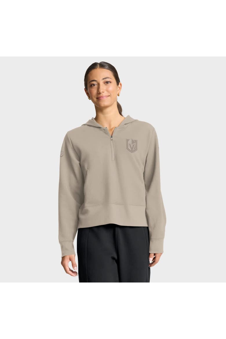 Women's Fanatics Tan Vegas Golden Knights Authentic Pro Road Tri-Blend Quarter-Zip Hoodie, Main, color, Tan