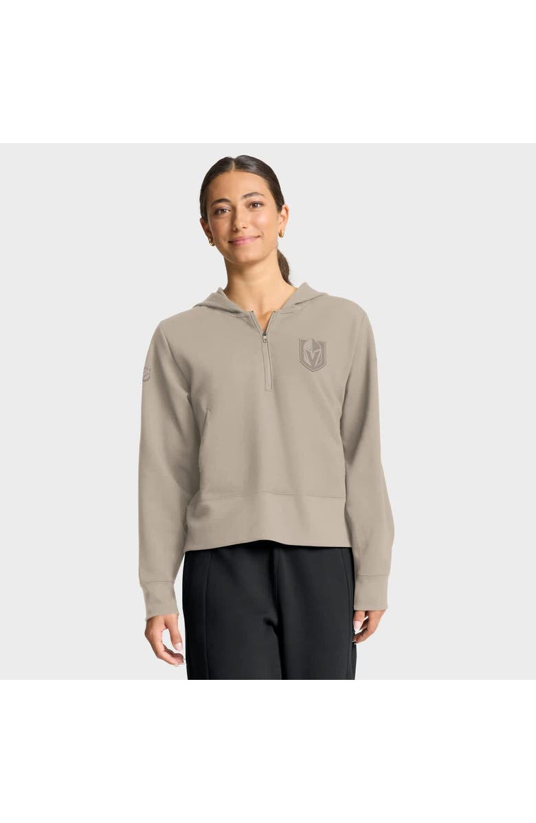 FANATICS Women's Fanatics Tan Vegas Golden Knights Authentic Pro Road Tri-Blend Quarter-Zip Hoodie, Main, color, Tan