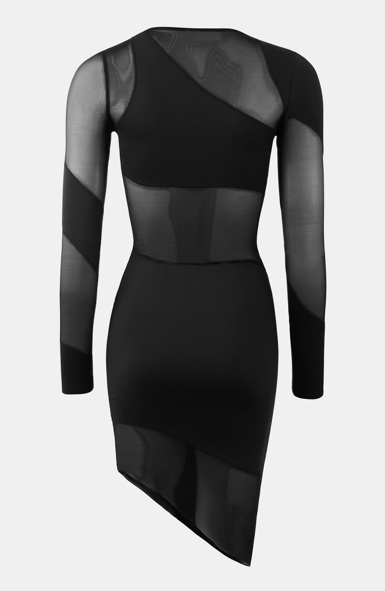 OW Collection SPIRAL Long Sleeve Dress, Alternate, color, Black