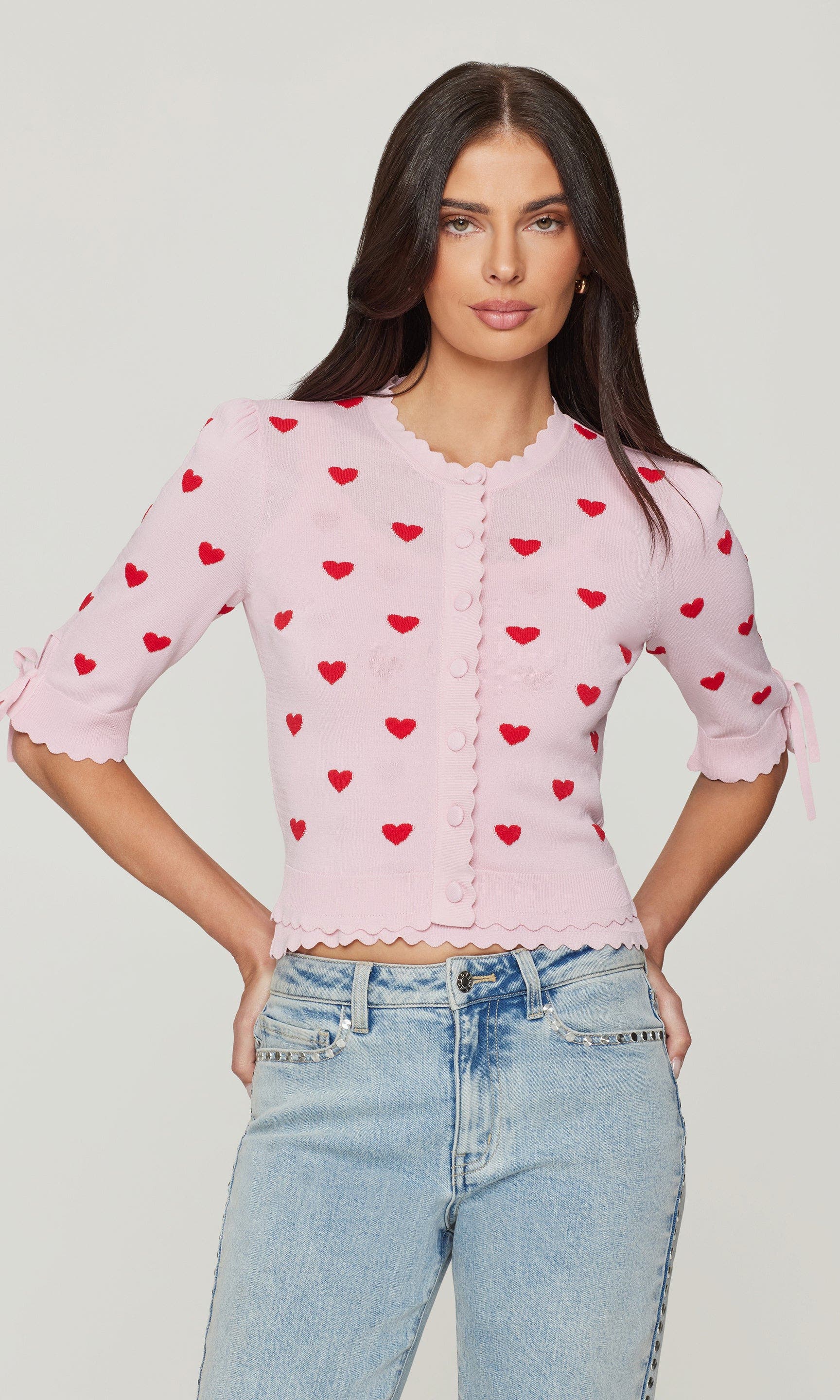 Tess Hearts Intarsia Cardigan