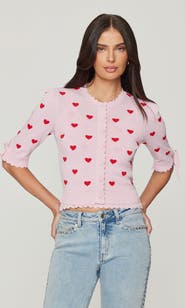 Generation Love Tess Hearts Intarsia Cardigan